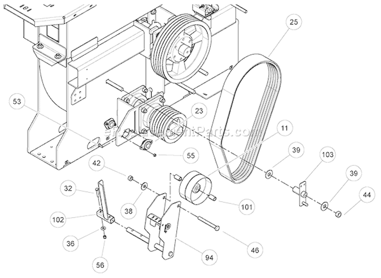 76131-00áPulleyáAssembly Diagram and Parts List for CH1238DH  Bear Cat Chipper Shredder